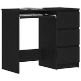 Desk Black Oak 90x45x76 cm Engineered Wood - Top-Down View