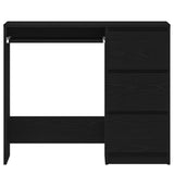 Desk Black Oak 90x45x76 cm Engineered Wood - Rear View