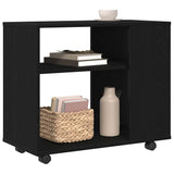 Side Table Black Oak 70x35x60 cm Engineered Wood