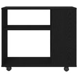 Side Table Black Oak 70x35x60 cm Engineered Wood - 45-Degree Angle