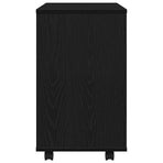 Side Table Black Oak 70x35x60.5 cm Engineered Wood