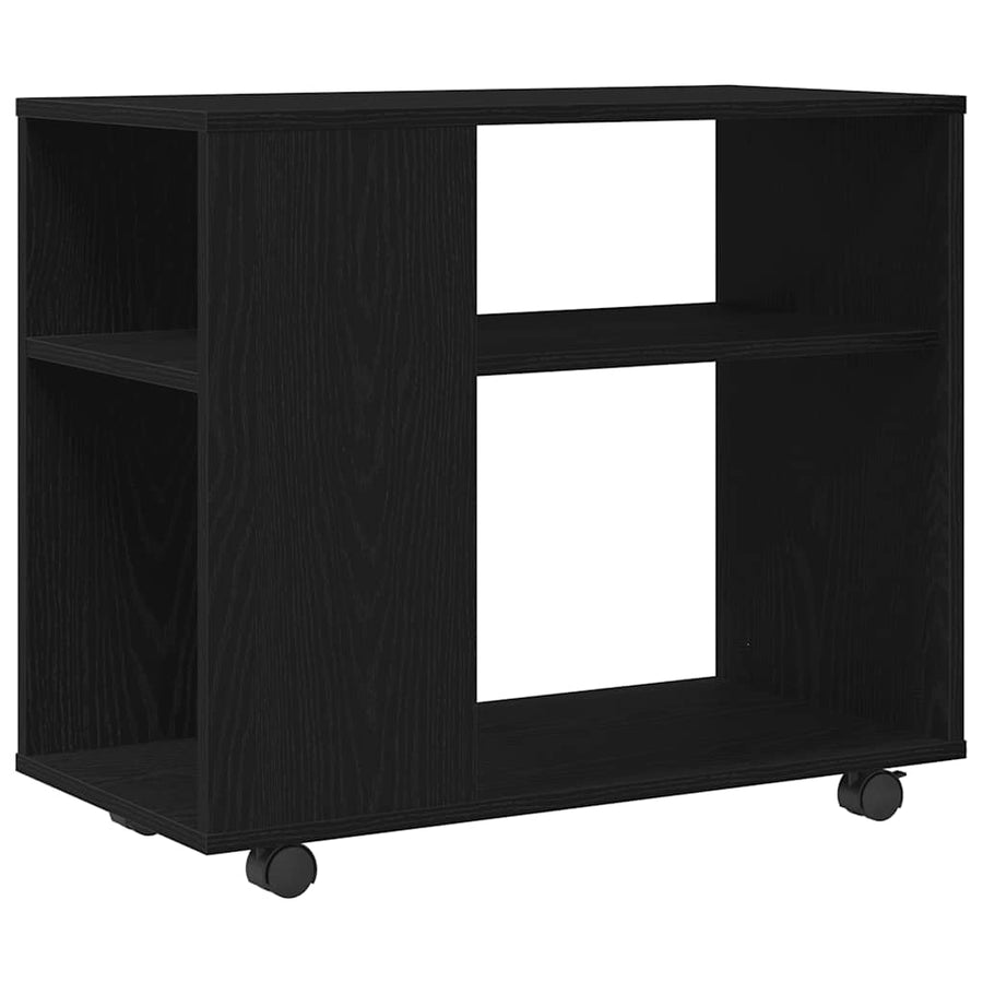 Side Table Black Oak 70x35x60.5 cm Engineered Wood