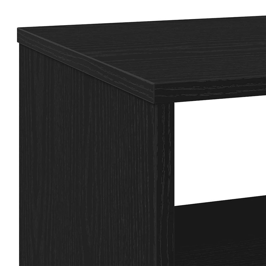 Side Table Black Oak 70x35x60.5 cm Engineered Wood