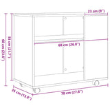 Side Table Black Oak 70x35x60 cm Engineered Wood - Extra Image