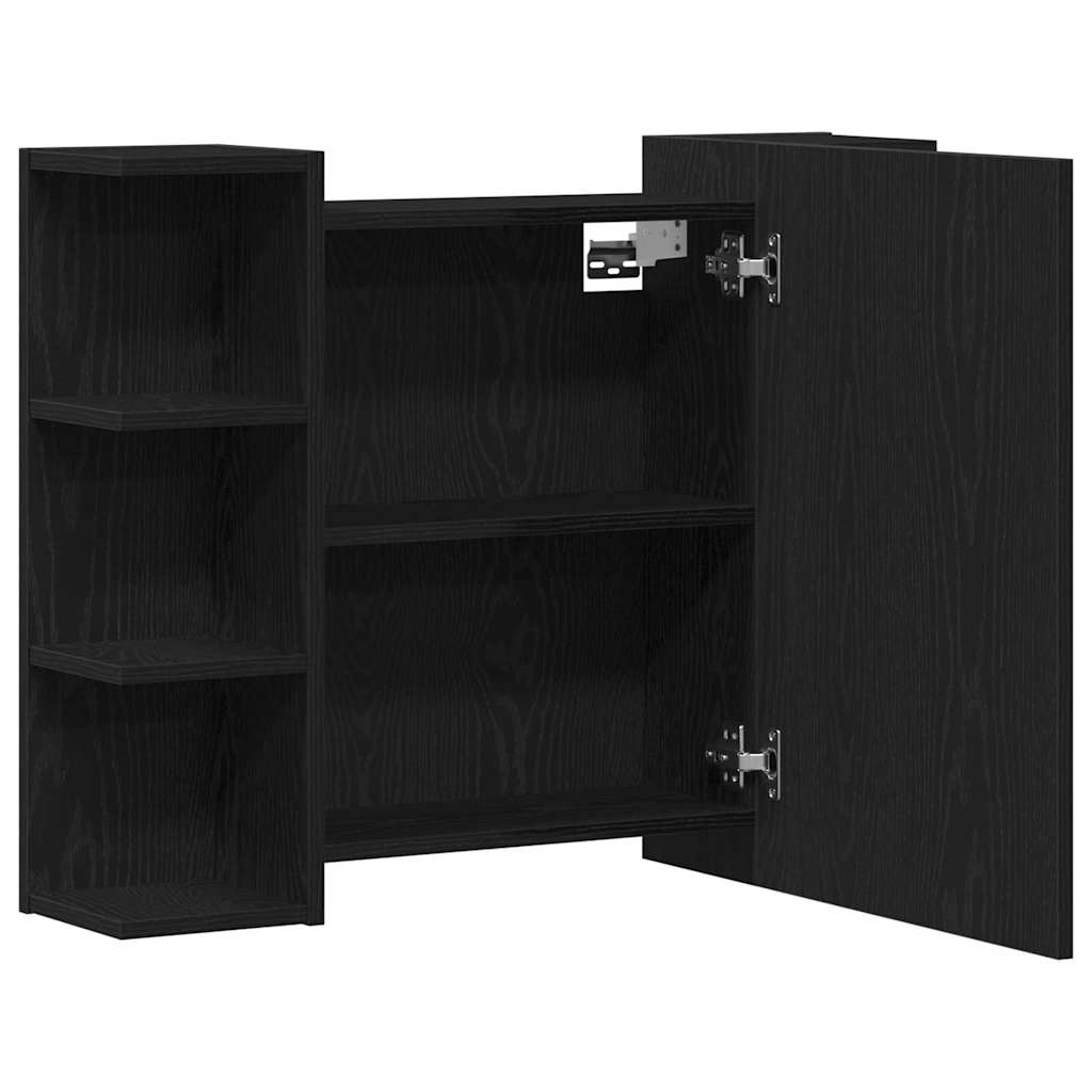 Mirror Cabinet Black Oak 80 x 20,5 x 64 cm Engineered Wood