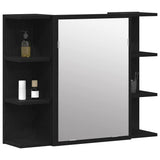 Mirror Cabinet Black oak 80 x 20.5 x 64 cm Engineered Wood - Side View