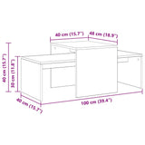 Nesting Tables Black oak 100 x 48 x 40 cm Engineered wood - Extra Image