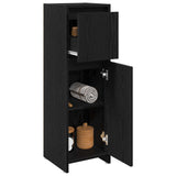 Bathroom Cabinet Black Oak 30 x 30 x 95 cm Engineered Wood