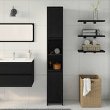 Bathroom Cabinet Black Oak 30 x 30 x 183.5 cm Engineered wood - Top-Down View
