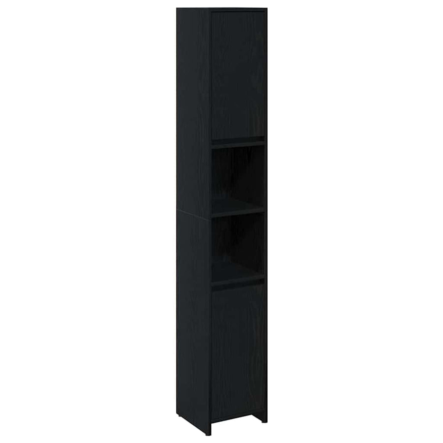 Bathroom Cabinet Black Oak 30 x 30 x 183,5 cm Engineered Wood