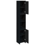 Bathroom Cabinet Black Oak 30 x 30 x 183,5 cm Engineered Wood