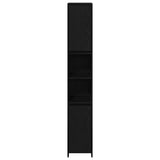 Bathroom Cabinet Black Oak 30 x 30 x 183.5 cm Engineered wood - Close-Up Angle