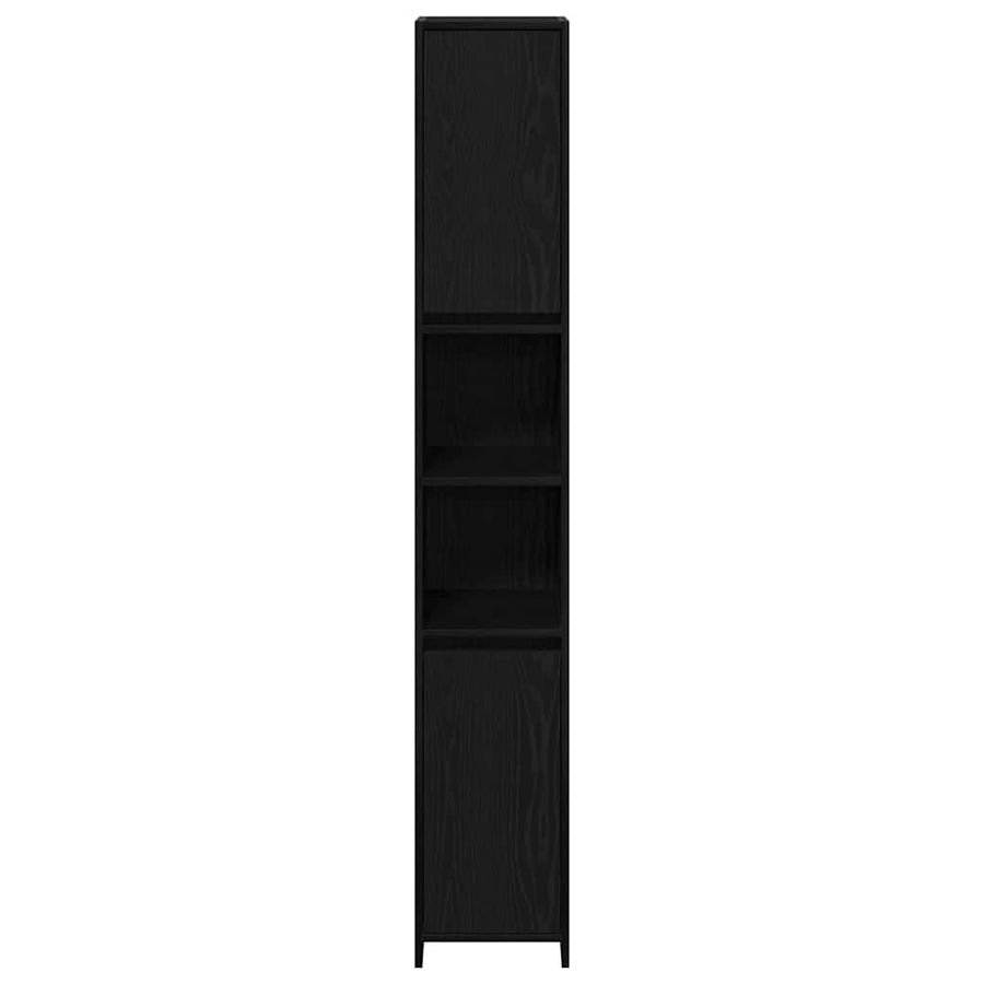 Bathroom Cabinet Black Oak 30 x 30 x 183,5 cm Engineered Wood