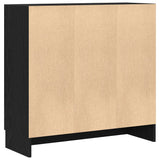 Book Cabinet Black Oak 82,5 x 30,5 x 80 cm Engineered Wood - Rear View