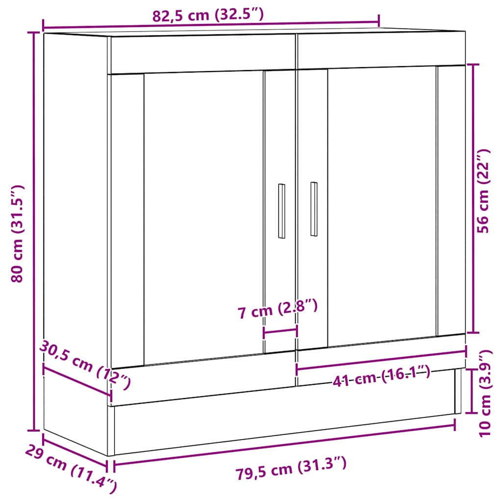 Book Cabinet Black Oak 82,5 x 30,5 x 80 cm Engineered Wood
