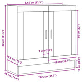 Book Cabinet Black Oak 82,5 x 30,5 x 80 cm Engineered Wood - Extra Image
