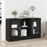 Sideboard Black Oak 120 x 30,5 x 70 cm Engineered Wood