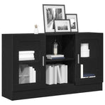 Sideboard Black Oak 120 x 30,5 x 70 cm Engineered Wood