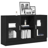 Sideboard Black Oak 120 x 30,5 x 70 cm Engineered Wood - Side View