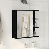 Bathroom Mirror Cabinet with Door Black oak 62.5 x 20.5 x 64 cm