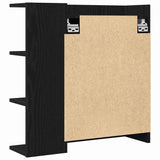 Bathroom Mirror Cabinet with Door Black oak 62.5 x 20.5 x 64 cm - Rear View