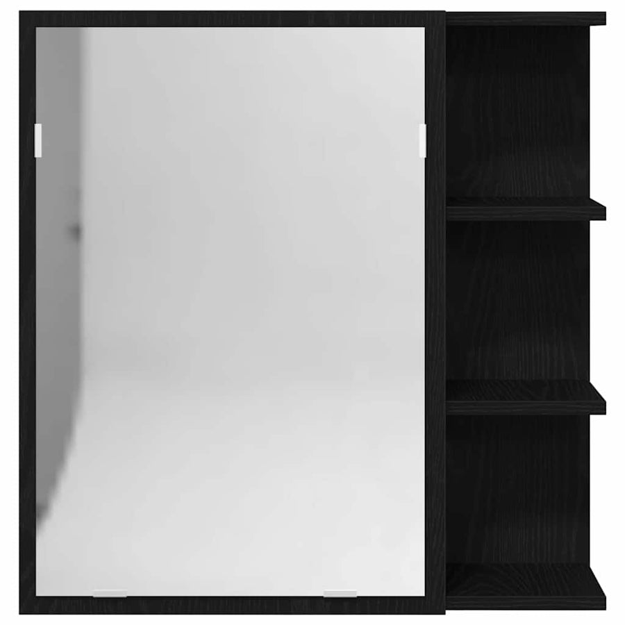 Bathroom Mirror Cabinet Black Oak 62,5 x 20,5 x 64 cm