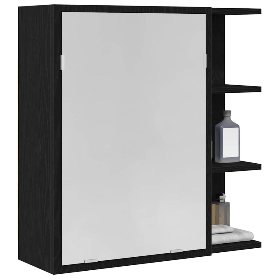 Bathroom Mirror Cabinet Black Oak 62,5 x 20,5 x 64 cm