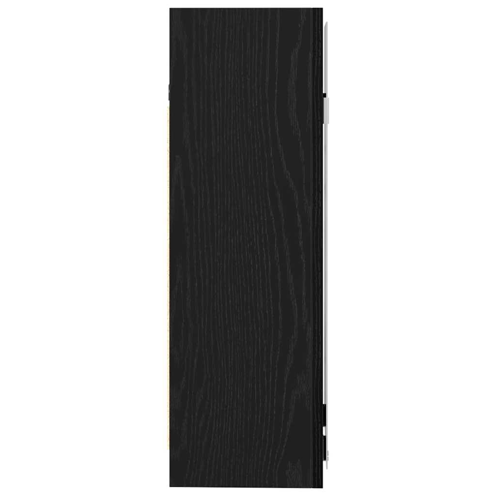 Bathroom Mirror Cabinet with Door Black Oak 62,5 x 20,5 x 64 cm