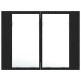 Bathroom Mirror Cabinet with Shelf Black Oak 60 x 12 x 45 cm