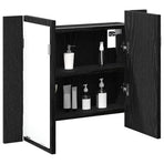Bathroom Mirror Cabinet Black Oak 60 x 12 x 45 cm
