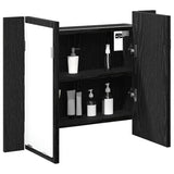 Bathroom Mirror Cabinet with Shelf Black oak 60 x 12 x 45 cm - Side View