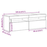 TV Cabinet with LED Black Oak 120 x 35 x 40 cm Engineered Wood - Extra Image