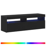 TV Cabinet 120 x 35 x 40 cm Black Oak Engineered Wood - Top-Down View