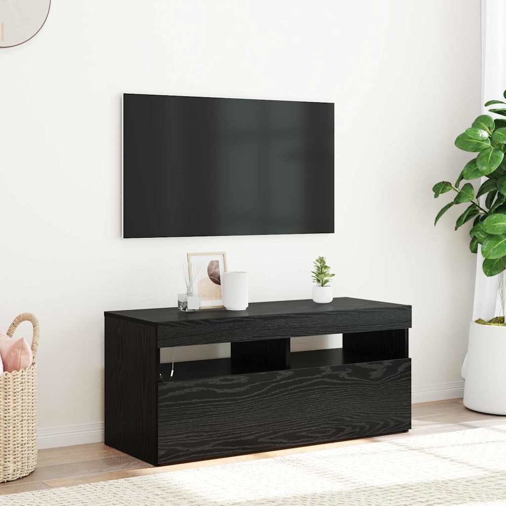 TV Cabinet Black 90 x 35 x 40 cm Engineered wood