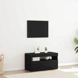 TV Cabinet 75 x 35 x 40 cm Black Oak Engineered Wood