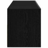 TV Cabinet with LED Black Oak 75 x 35 x 40 cm Engineered Wood