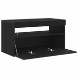TV Cabinet 2 pcs Black 75 x 35 x 40 cm Engineered wood - Close-Up Angle