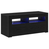 TV Cabinet Black Oak 90 x 35 x 40 cm Engineered Wood - Front View
