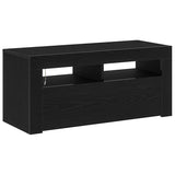 TV Cabinet Black Oak 90 x 35 x 40 cm Engineered Wood - Rear View