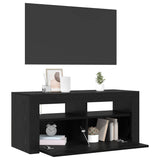 TV Cabinet Black Oak 90 x 35 x 40 cm Engineered Wood - Side View