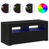 TV Cabinet 90 x 35 x 40 cm Black Oak Engineered Wood - 45-Degree Angle