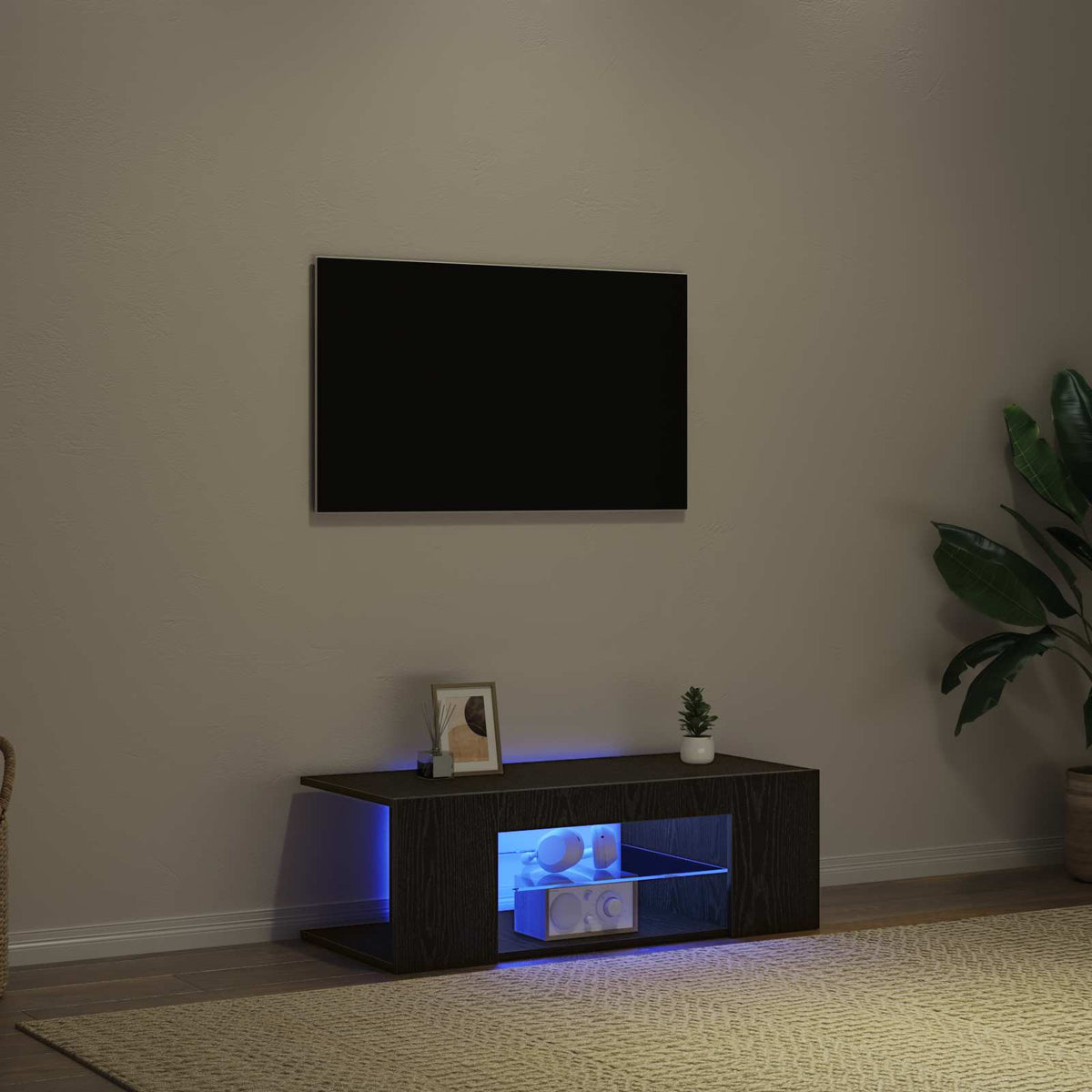 TV Cabinet 90 x 39 x 30 cm Black Oak Engineered Wood