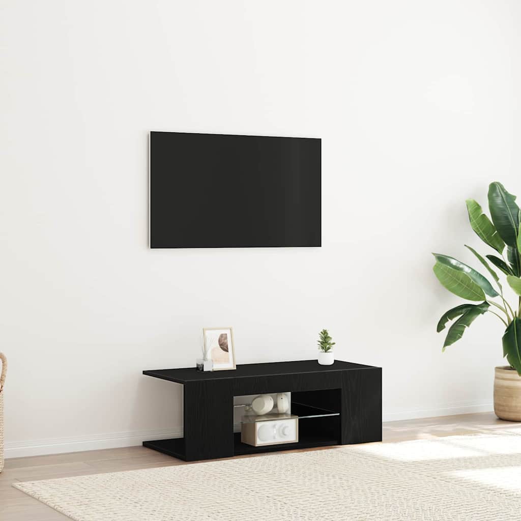 TV Cabinet Black Oak 90 x 39 x 30 cm Engineered Wood