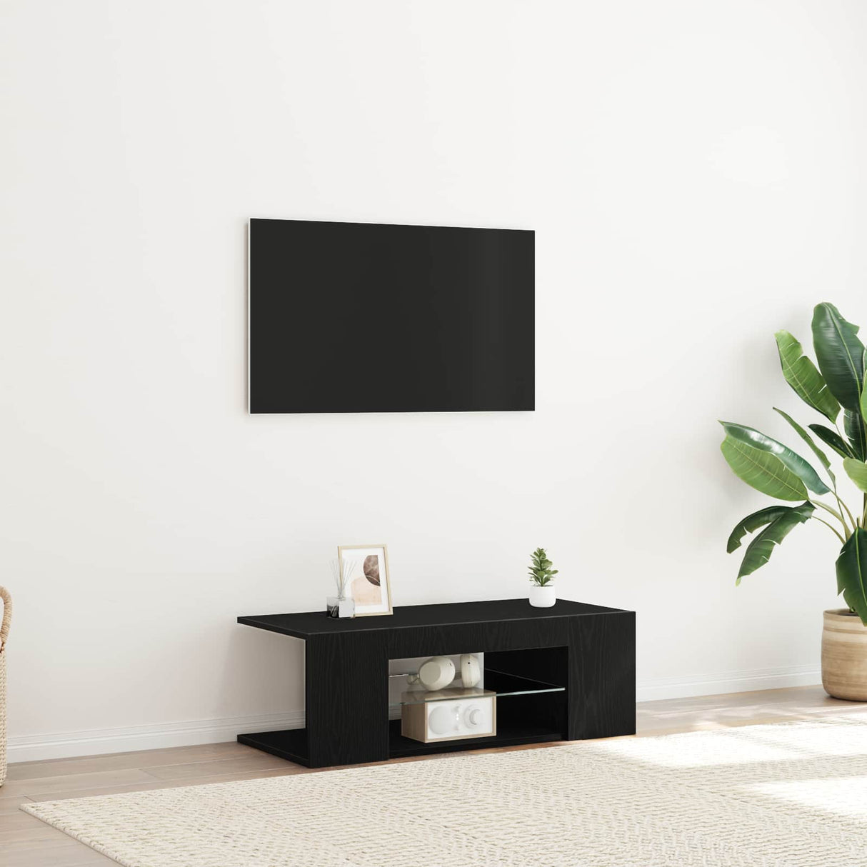 TV Cabinet 90 x 39 x 30 cm Black Oak Engineered Wood