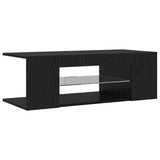 TV Cabinet Black Oak 90 x 39 x 30 cm Engineered Wood - Close-Up Angle