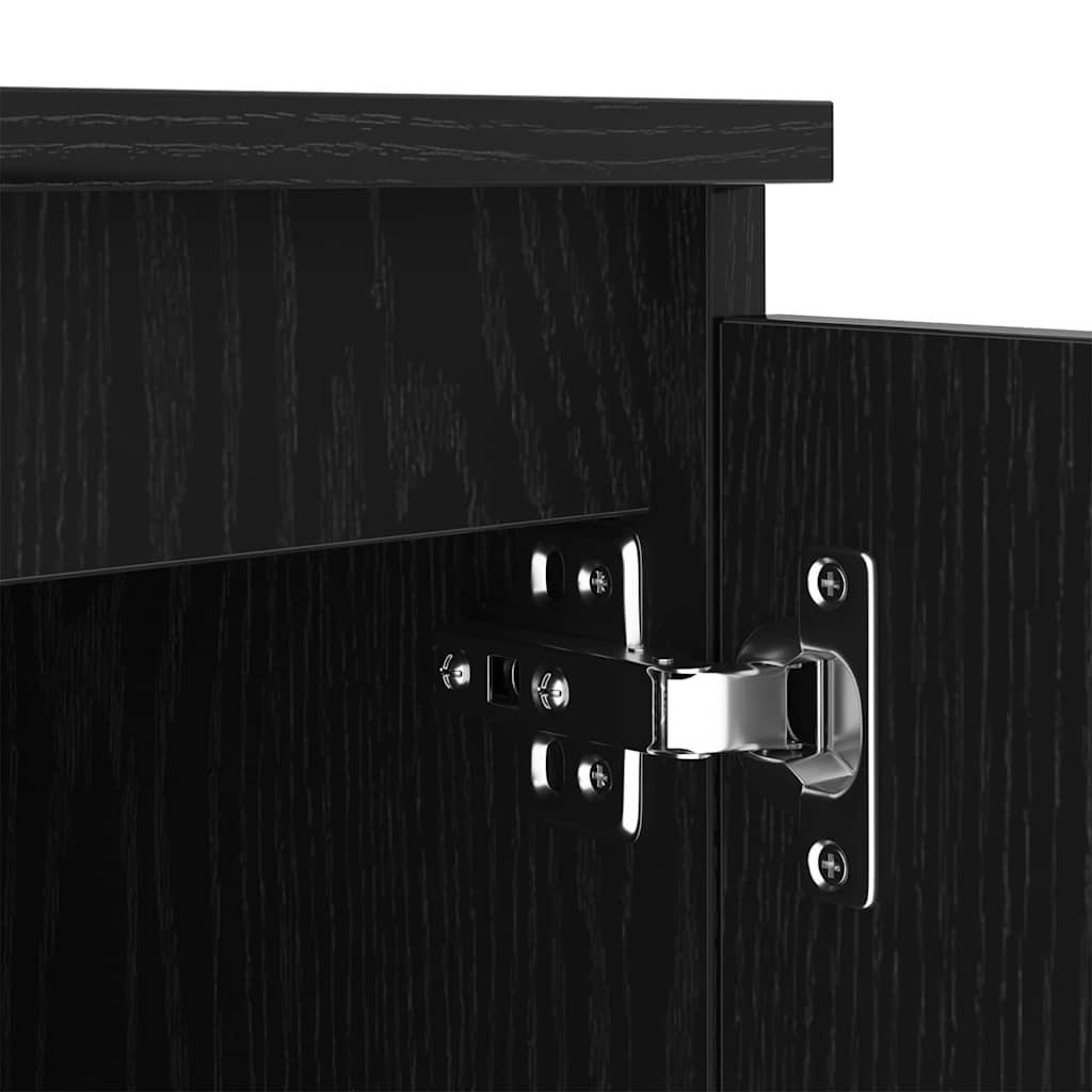TV Cabinet Black Oak 140 x 38,5 x 36 cm Engineered Wood
