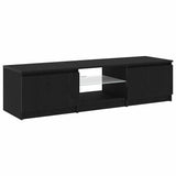 TV Cabinet Black Oak 140 x 38,5 x 36 cm Engineered Wood - Top-Down View