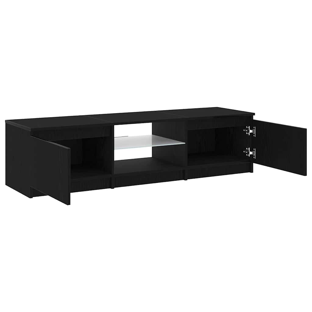 TV Cabinet Black Oak 140 x 38,5 x 36 cm Engineered Wood