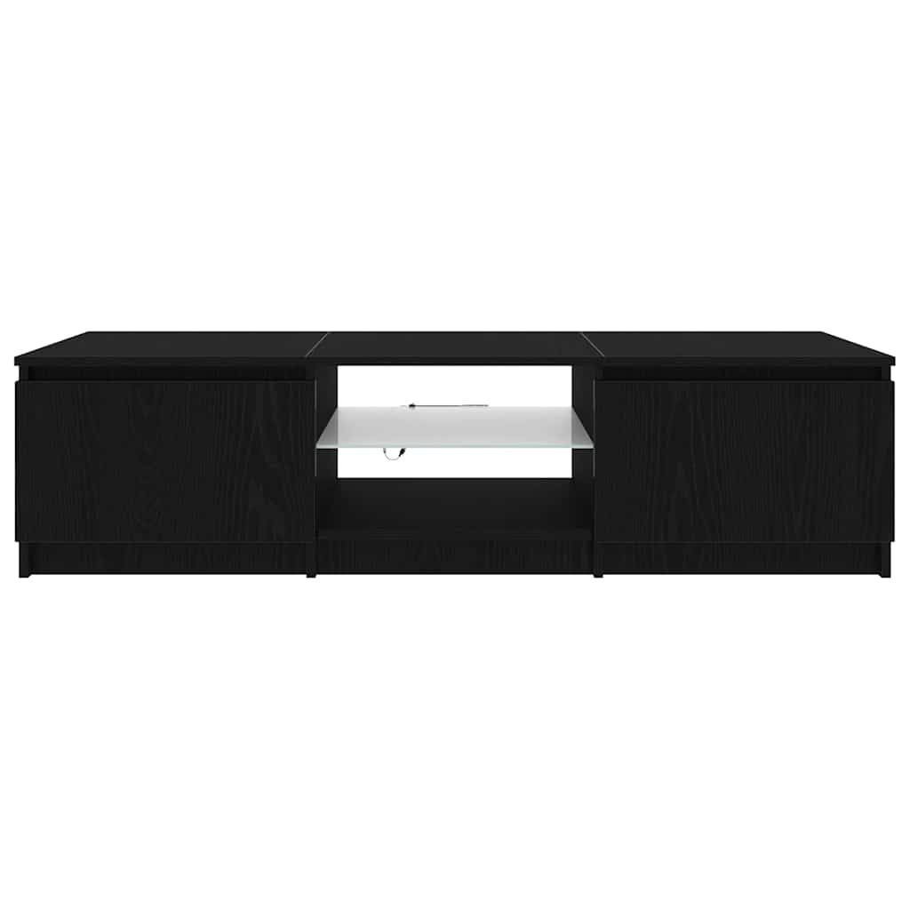 TV Cabinet Black Oak 140 x 38,5 x 36 cm Engineered Wood