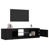 TV Cabinet Black Oak 140 x 38,5 x 36 cm Engineered Wood - Side View